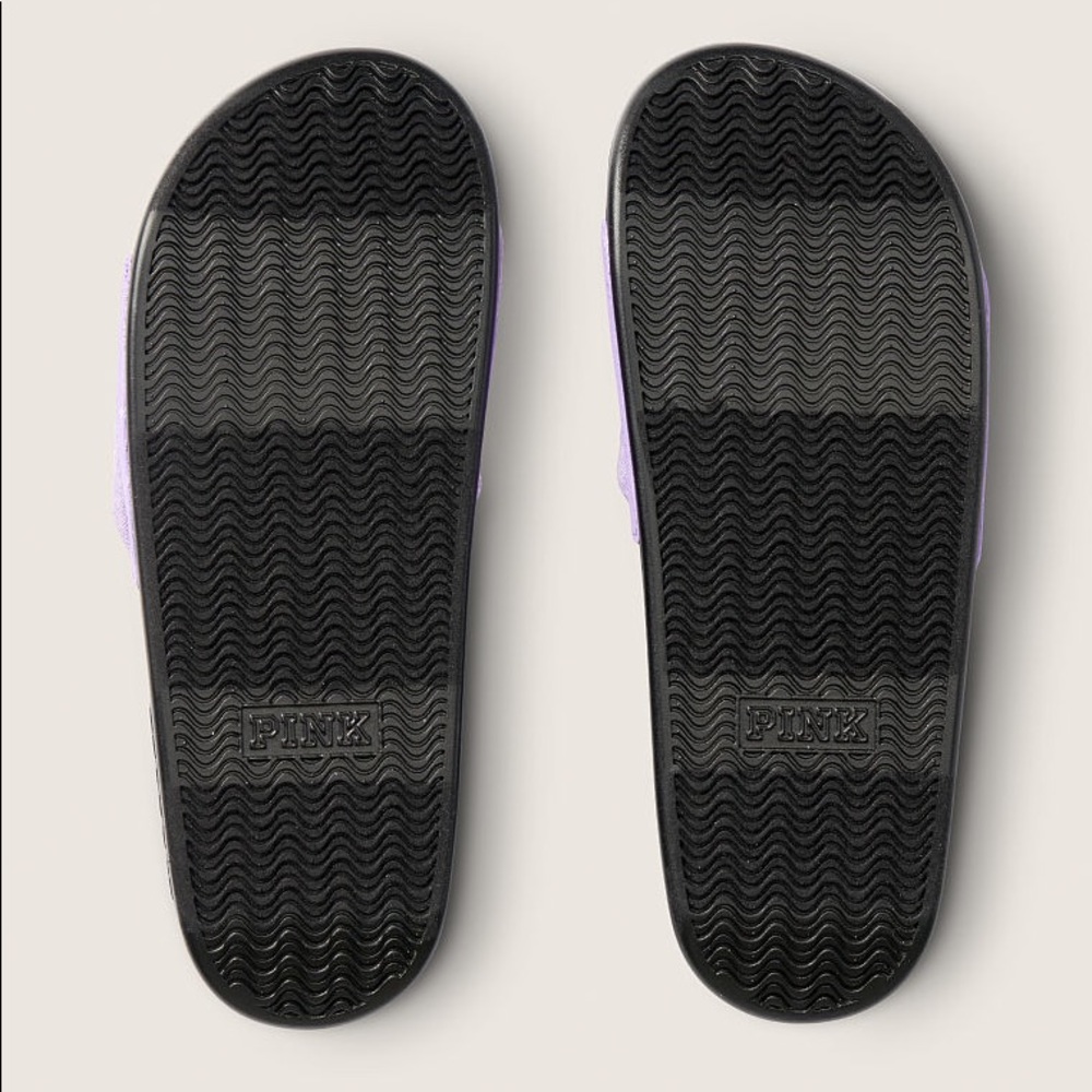 💗VS PINK PURPLE KNIT SEAMLESS LOGO ACTIVE SLIDES - Picture 2 of 6
